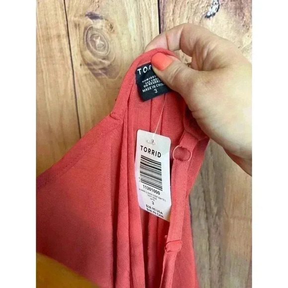 Torrid Plus Size Sophie Textured Woven Bow Front Swing Cami Tank Peach Size 3 - Picture 2 of 6